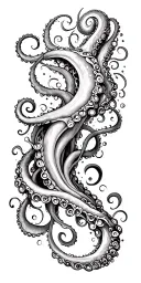swirly tentacles tattoo design idea