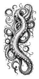 swirly tentacles tattoo design idea