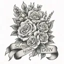 slow down you're doing fine bouquet tattoo design idea