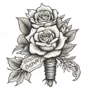 slow down you're doing fine bouquet tattoo design idea