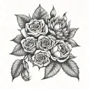 slow down you're doing fine bouquet tattoo design idea