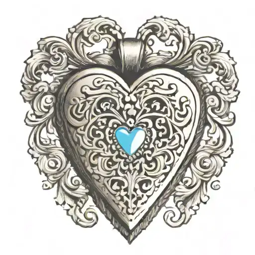 locket antique heart shape symbolizing your love tattoo design idea