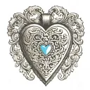 locket antique heart shape symbolizing your love tattoo design idea