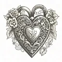 locket antique heart shape symbolizing your love tattoo design idea