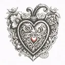 locket antique heart shape symbolizing your love tattoo design idea