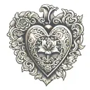 locket antique heart shape symbolizing your love tattoo design idea