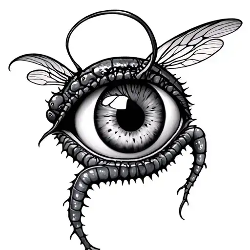 venus fly trap eating an eyeball inside tattoo design idea