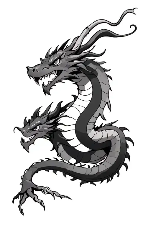 japanese dragon, with rayquaza pokemon under tattoo design idea