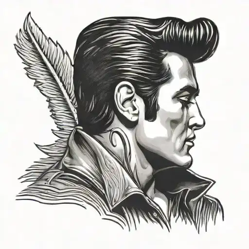 elvis Presley silhouette tattoo design idea