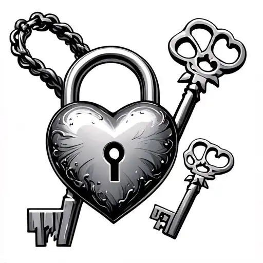 Heart Lock And Key tattoo design idea