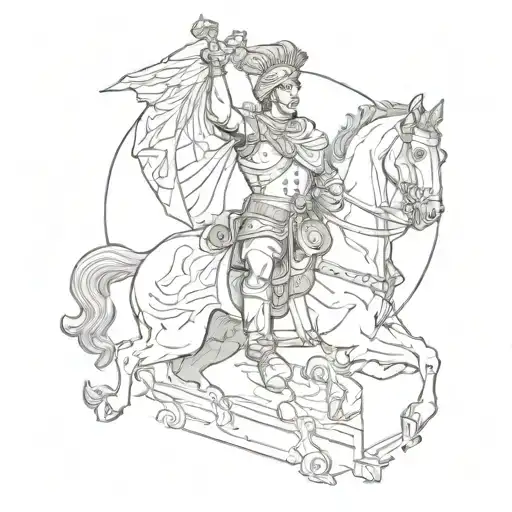 Alexander the Great next to Napoleon tattoo design idea