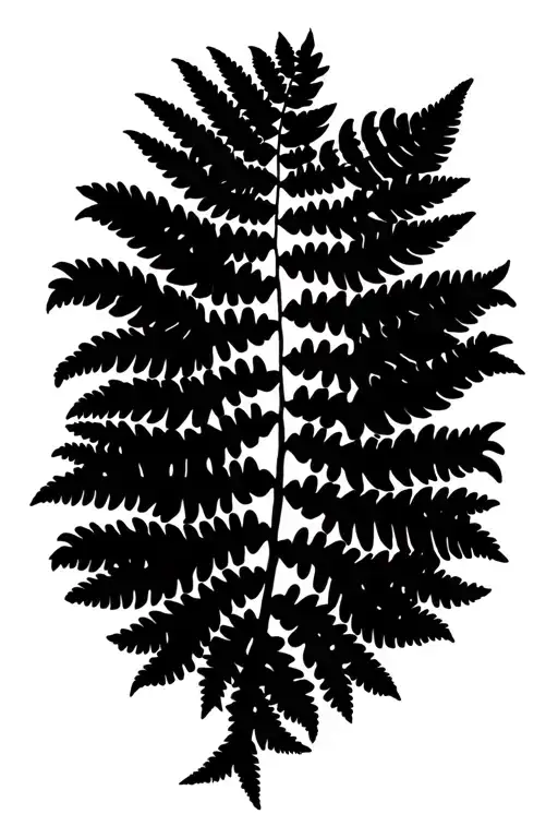 Fern, bare tree tattoo design idea