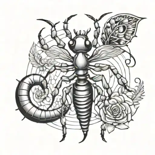 ant asti prarambha with trishul and damru tattoo design idea