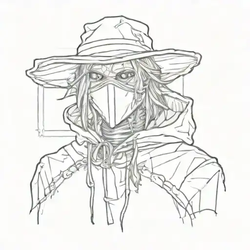 scarecrow wearing a hoodie tattooing tattoo design idea