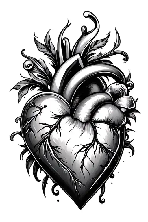 chrome heart tattoo design idea