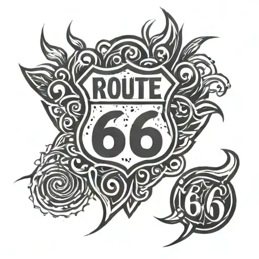 route 66 sign tattoo design idea