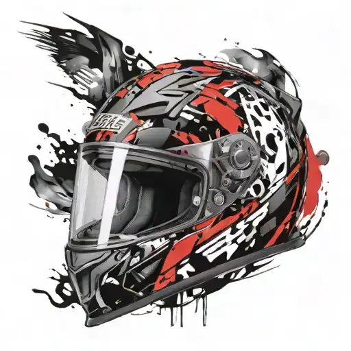 race helmet tattoo design idea