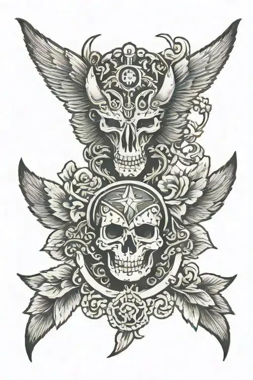 Pectoral tattoo design idea