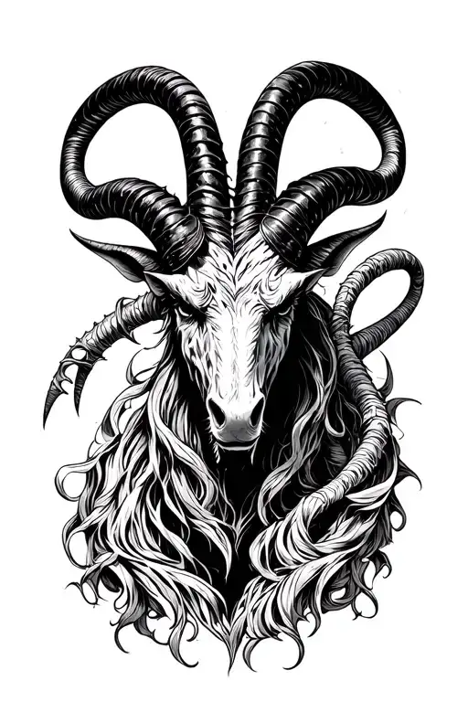 capricorn devil renaissance tattoo design idea