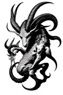 capricorn devil renaissance tattoo design idea