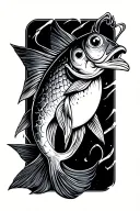 fish hook tattoo design idea