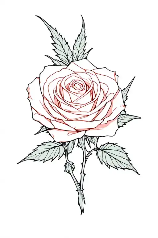 Weed Rose tattoo design idea