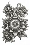 Edelweiss flower tattoo design inspired clock tattoo design idea