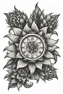 Edelweiss flower tattoo design inspired clock tattoo design idea
