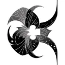 minimalist and elegant symbol which brings together the astro signs: Aries, Sagittarius, Pisces, Capricorn and Gemini tattoo design idea