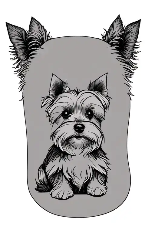 cairn terrier stumpy tail one ear up one ear down tattoo design idea