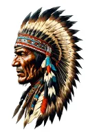 Native American warrior tattoo design idea