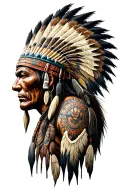 Native American warrior tattoo design idea