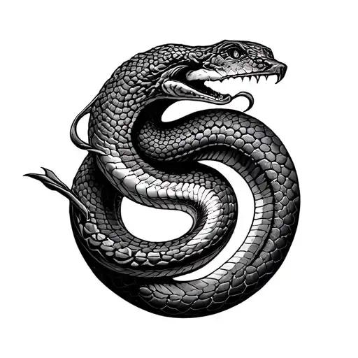 i want a tattoo about karma snakes eating its own tail in a circle tattoo design idea