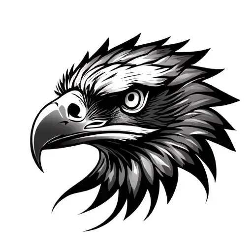 and eagle face using Polynesian design incorporating elements tattoo design idea