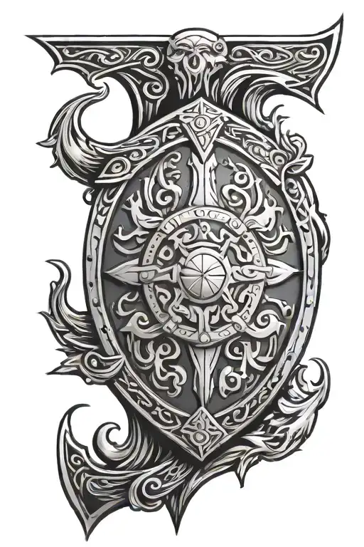 viking shield tattoo design idea