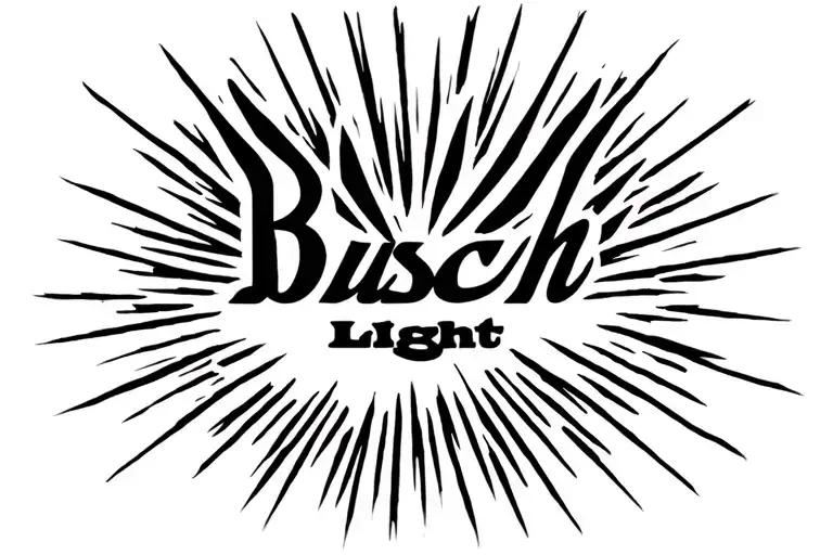 busch light rays coming tattoo design idea