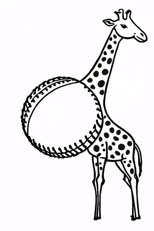 cricket ball spots on giraffe tattoo design idea