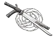 Samurai sword tattoo design idea