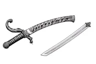 Samurai sword tattoo design idea