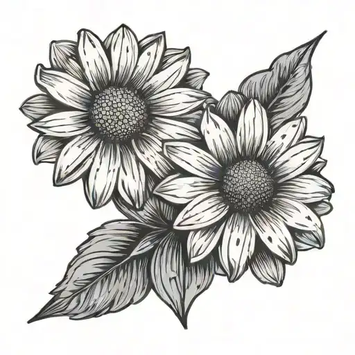 Daisy signature amour tattoo design idea