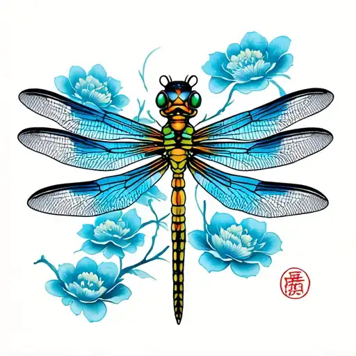Japanese dragonfly tattoo design idea