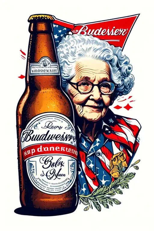 budweiser memorial for grandma  tattoo design idea