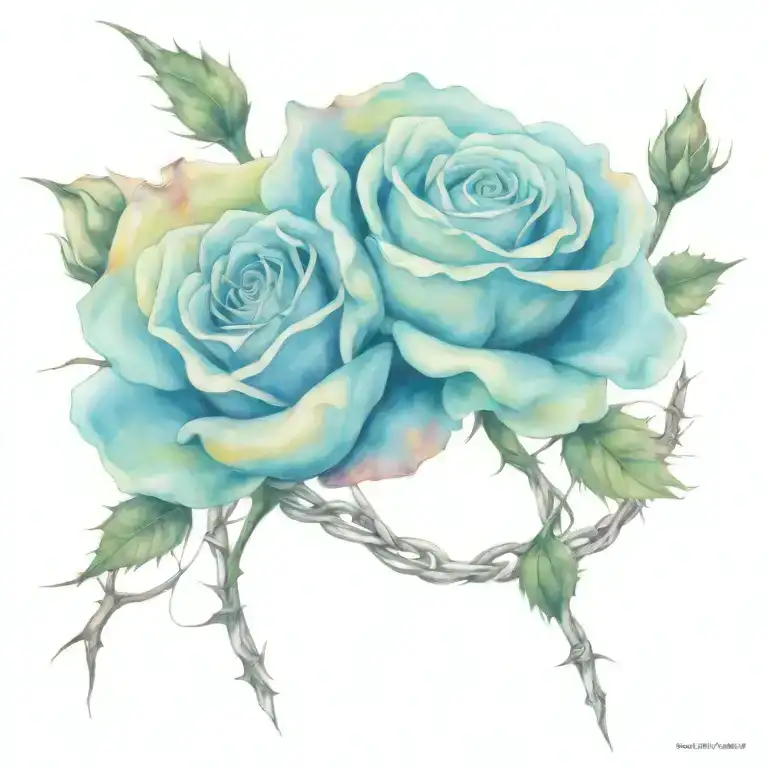 roses and barbed wire tattoo design idea