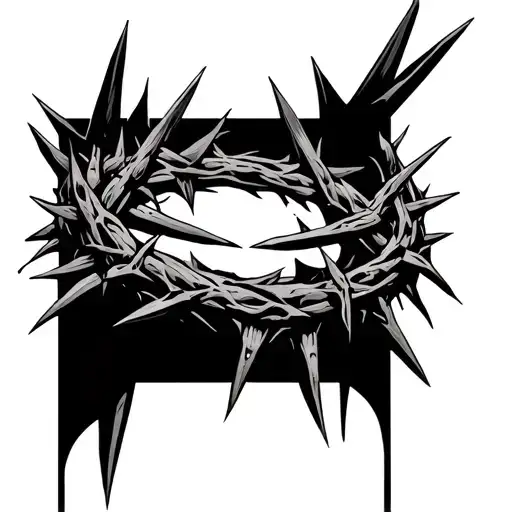 crown of thorns with three nails going through it  tattoo design idea
