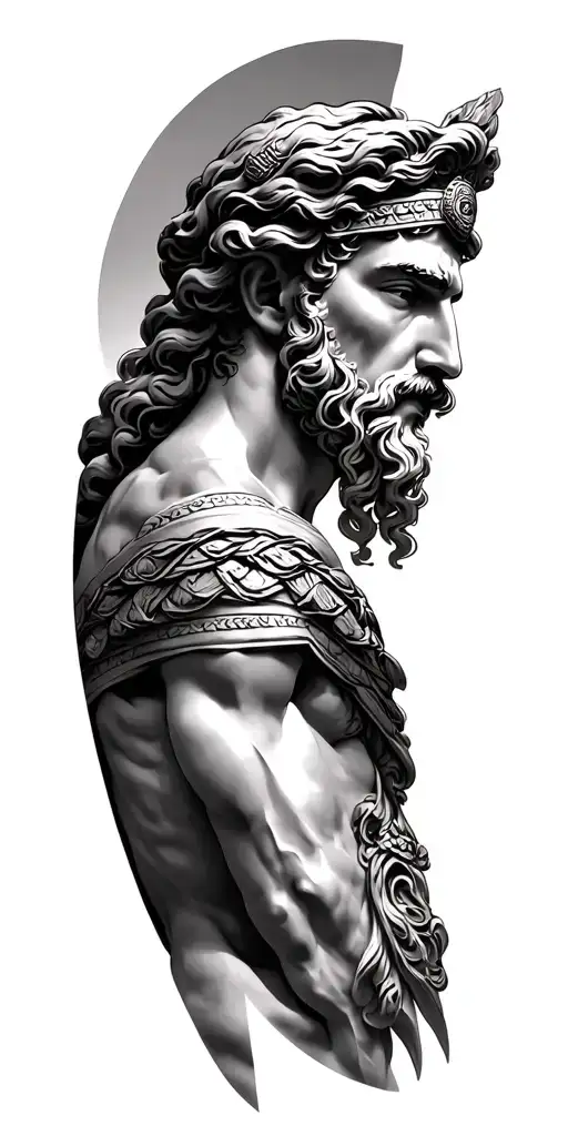 greek gods athena zeus poseidon tattoo design idea