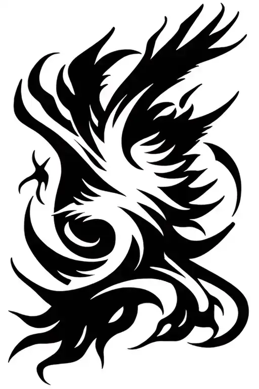 crane eternity fierce loyal passion knowledge fire tattoo design idea