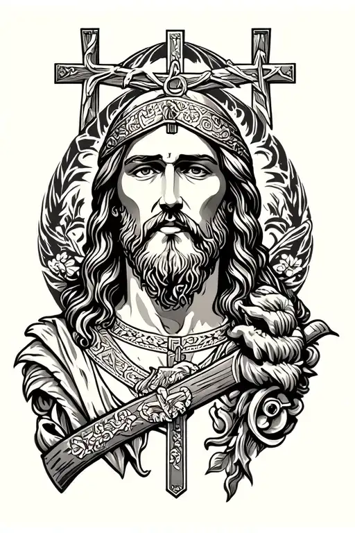 crusifix Jesus Christ, McGregor style tattoo design tattoo design idea
