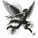 icarus falling tattoo design idea