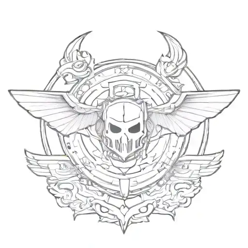 air force insignia transfromed into a bat  tattoo design idea
