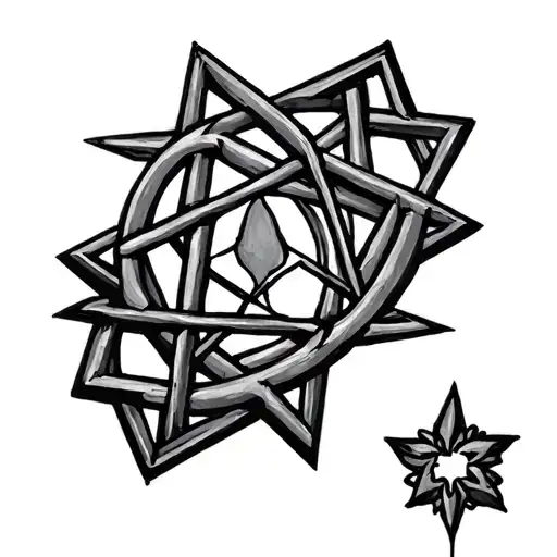 Pentagram in hexagram tattoo design idea